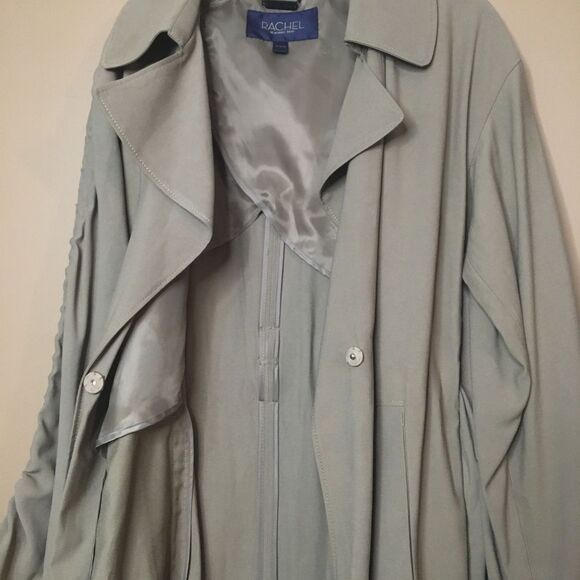 Rachel Roy Brown Tan Cinched Sleeve Trench Coat M - Picture 7 of 8